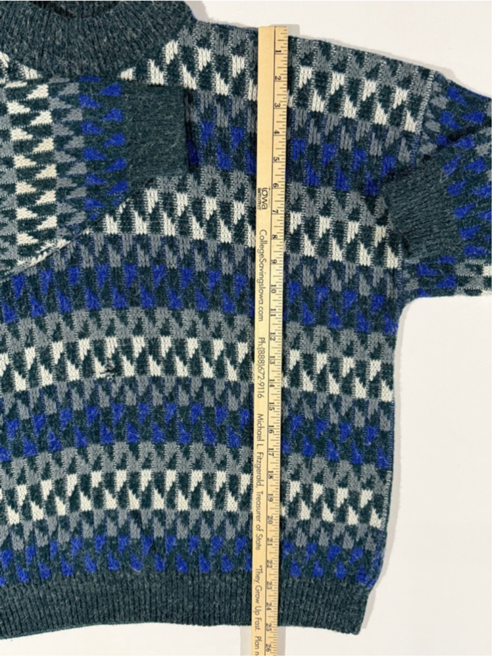 XL McGregor Sweater Geometric Fuzzy Halo Hairy Knit Grunge Grandpa 90s Vintage - Picture 5 of 8
